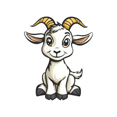 Cute Goat mascot vector design