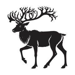 Reindeer silhouette for artistic and digital media designs - Reindeer black vector

