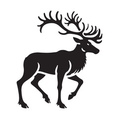 Detailed reindeer silhouette for versatile design projects - Reindeer black vector
