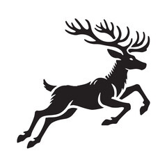 Stylish reindeer silhouette for digital and creative applications - Reindeer illustration - minimallest reindeer vector
