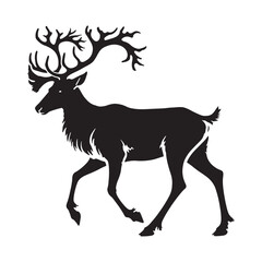 Bold reindeer silhouette for innovative artistic creations - Reindeer black vector
