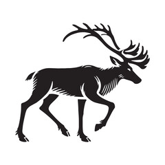 Unique reindeer silhouette for digital media design - Reindeer black vector
