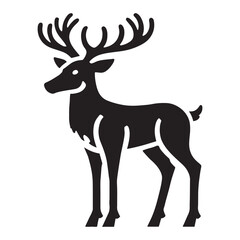 Reindeer silhouette for creative design projects - Reindeer black vector

