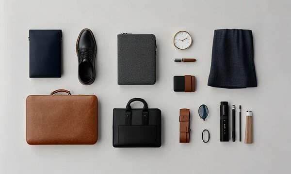 A stylish arrangement of accessories and items for a professional lifestyle.