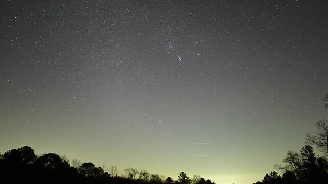 Time lapse of winter solstice with much air traffic