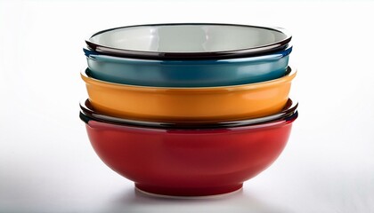 Stack of Vibrant Ceramic Bowls: A Colorful Culinary Still Life