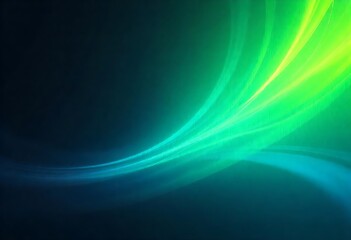 Abstract Green and Blue Wave: Flowing Light Background