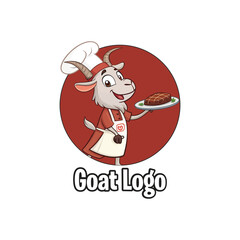 Professional Cartoon Goat Chef Logo Design