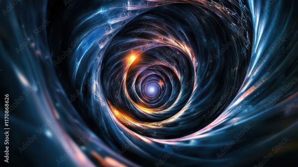 Poster dynamic cosmic swirl outer space digital art abstract environment close-up view hypnotic motion