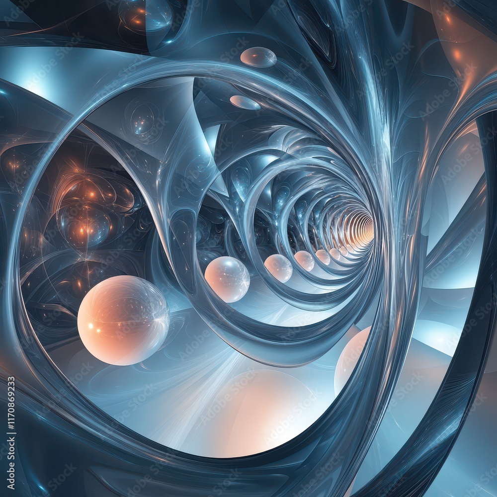 Poster dynamic abstract swirling patterns futuristic scene digital art surreal environment close-up view vi