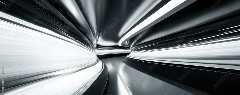 Poster futuristic motion blur effect abstract tunnel digital art modern environment dynamic view speed conc
