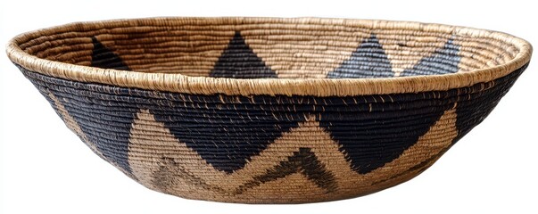 Handcrafted decorative basket indigenous art home decor textured design unique patterns rustic style