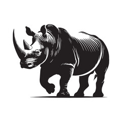 Bold rhino silhouette for innovative design applications - Rhino illustration - minimallest rhino vector
