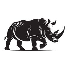 Stylish rhino silhouette for versatile media applications - Rhino illustration - minimallest rhino vector
