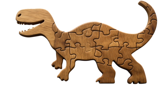 Colorful Wooden Dinosaur Puzzle Perfect for Children's Playtime and Educational Activities - Engaging and Fun Learning Tool.