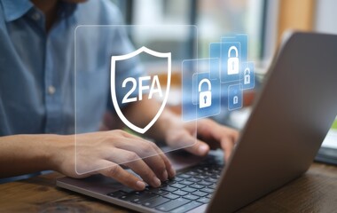 Illustration of Two-Factor Authentication Process as a Critical Element in Cyber Security to Ensure Data Protection and User Privacy