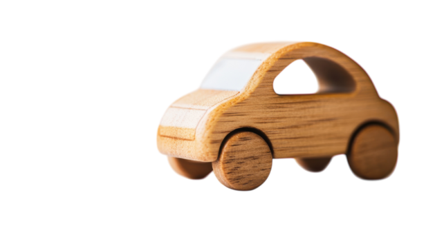 A Charming Wooden Toy Car Perfect for Eco-Friendly Playtime and Educational Activities for Children.