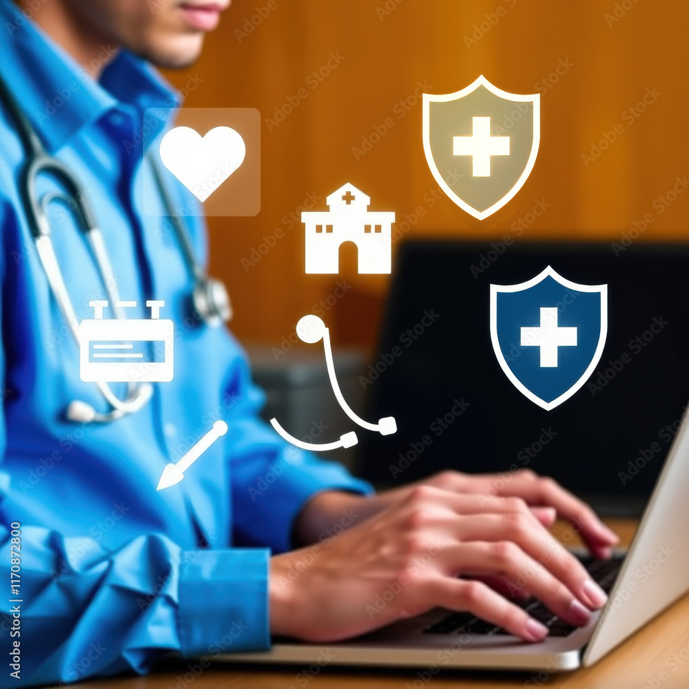 Poster exploring the future of healthcare with ai-driven medical technology which enhances patient outcomes