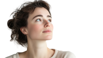 A Young Adult Woman Experiencing a Moment of Realization, Perfect for Illustrating Themes of Insight and Personal Discovery in Creative Projects.