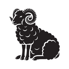 Sheep silhouette for artistic and digital media designs - Sheep black vector
