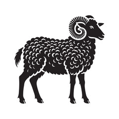 Minimalistic sheep silhouette for versatile media designs - Sheep black vector
