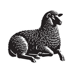 Detailed sheep silhouette for unique digital projects - Sheep black vector
