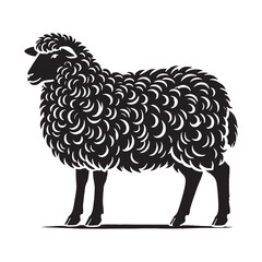 Simplified sheep silhouette for modern design needs - Sheep illustration - minimallest sheep vector
