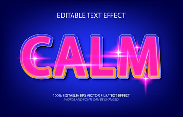 Calm editable text effect, 3D editable text template.	