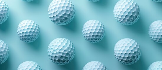 Pastel Blue Golf Balls Pattern: A Minimalist Sports Background