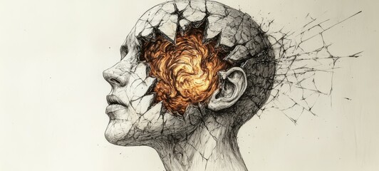 Fototapeta premium The Shattered Mind, Psychotic Disorders