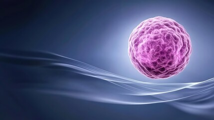 Purple Sphere in Abstract Space Representing Cell Structures