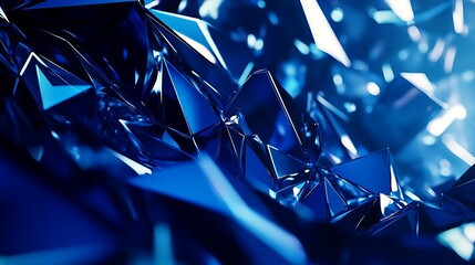 Abstract Blue Crystal Geometric Shapes Background