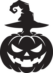 Pumpkin silhouette vector art illustration. Black and white Pumpkin vector illustration.