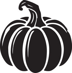 Pumpkin silhouette vector art illustration. Black and white Pumpkin vector illustration.