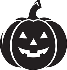 Pumpkin silhouette vector art illustration. Black and white Pumpkin vector illustration.