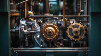 A detailed shot of a modern engine with rotating gears and exposed mechanical components, demonstrating the power and precision of technology.