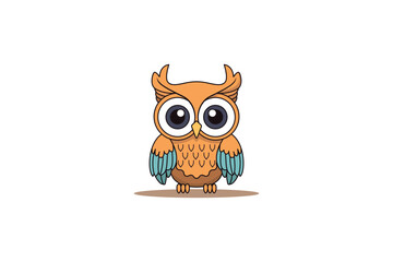 owl on white background cartoon vector design