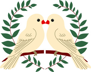 two love  birds on branch