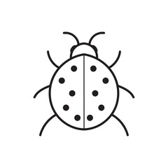 Ladybug linear icon. Thin line illustration. Ladybird contour symbol. Vector isolated outline drawing
