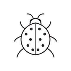 Ladybug linear icon. Thin line illustration. Ladybird contour symbol. Vector isolated outline drawing