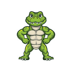 Fototapeta premium A cartoon crocodile mascot logo illustration