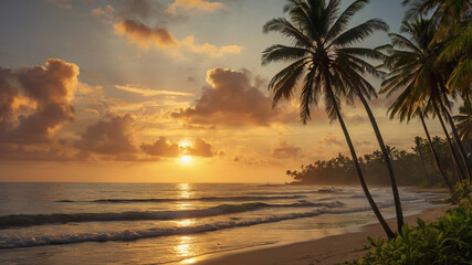 Fototapeta premium sunset on the beach