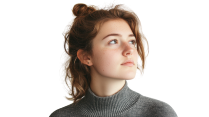 A Thoughtful Young Woman Reflecting on Life's Journey: Perfect Image for Emotional and Inspirational Themes.