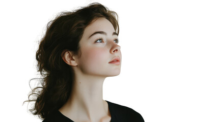 Fototapeta premium A Young Woman in a Thoughtful Pose Reflecting on Life's Journey and Making Informed Decisions for Future Success.