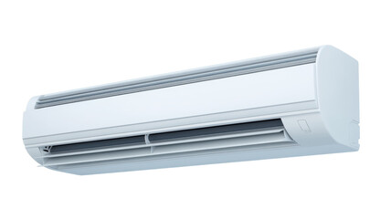 High-Efficiency Air Conditioning Outdoor Unit Isolated on White Background for HVAC System Promotion and Marketing Purposes.