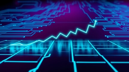 Naklejka premium charts, and line graphs with real-time analytics on a digital screen, ideal for finance and investment themes