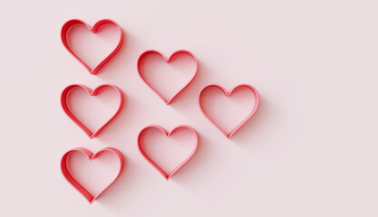 Pink Heart Cutters on Pink Background Valentine s Day Love Romance Baking