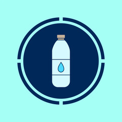 mineral water bottle vector icon