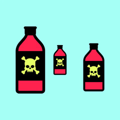 icon of a bottle of poisoned drink vectors illustration
