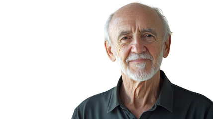 Obraz premium Portrait of an Elderly Man Reflecting Calm and Peacefulness, Ideal for Representing Wisdom, Serenity, and Life Experience in Various Creative Projects.